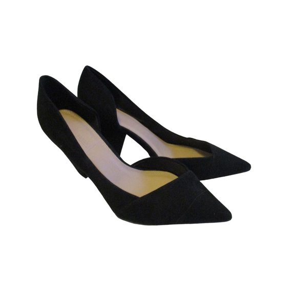 *ASOS Black Suede D'orsay Pointed Toe Pumps - Picture 2 of 8